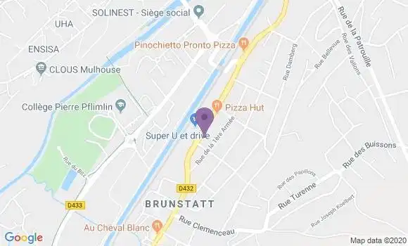 Localisation Crédit Agricole Agence de Brunstatt