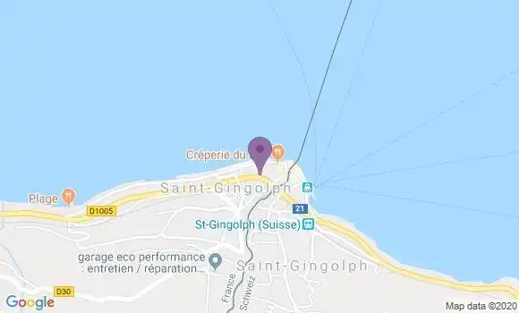 Localisation Crédit Agricole Agence de Saint Gingolph