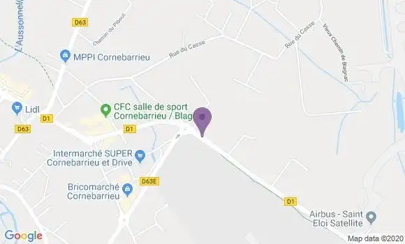 Localisation Crédit Agricole Agence de Cornebarrieu
