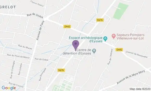 Localisation Crédit Agricole Agence de Villeneuve sur Lot Eysses