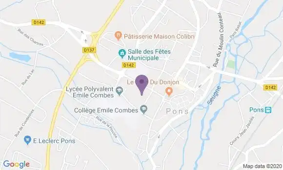 Localisation Crédit Agricole Agence de Pons