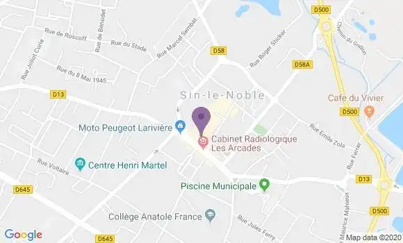 Localisation Crédit Agricole Agence de Sin le Noble