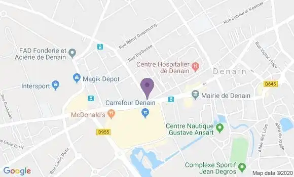 Localisation Crédit Agricole Agence de Denain