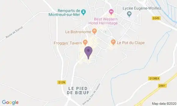 Localisation Crédit Agricole Agence de Montreuil sur Mer