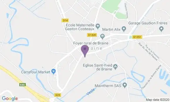 Localisation Crédit Agricole Agence de Braine