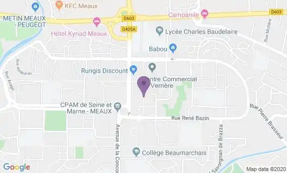 Localisation Crédit Agricole Agence de Meaux Beauval