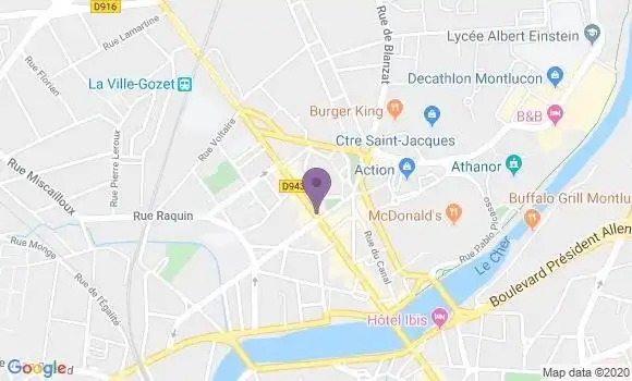 Localisation LCL Agence de Montluçon Ville Gozet