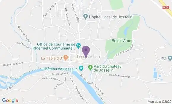 Localisation Crédit Agricole Agence de Josselin