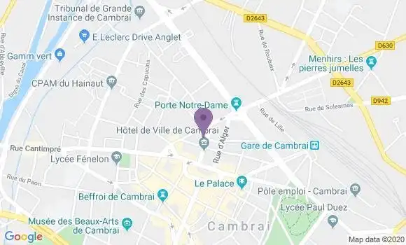 Localisation Crédit Agricole Agence de Cambrai