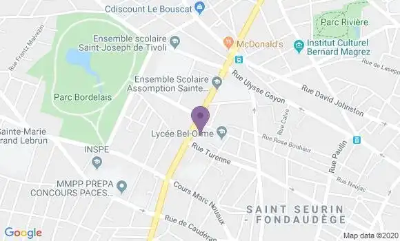 Localisation Crédit Agricole Agence de Bordeaux Wilson