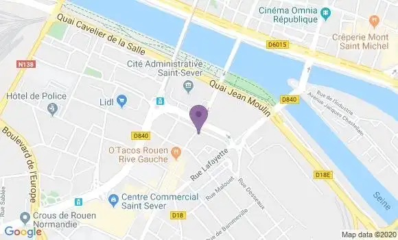 Localisation Crédit Agricole Agence de Rouen Saint Sever