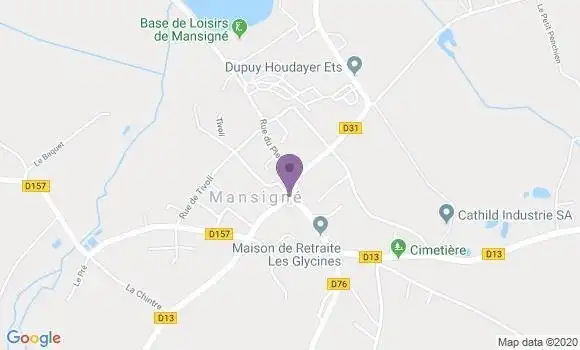 Localisation Crédit Agricole Agence de Mansigné