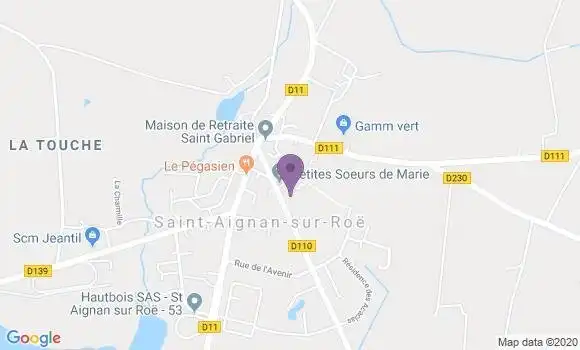 Localisation Crédit Agricole Agence de Saint Aignan sur Roë