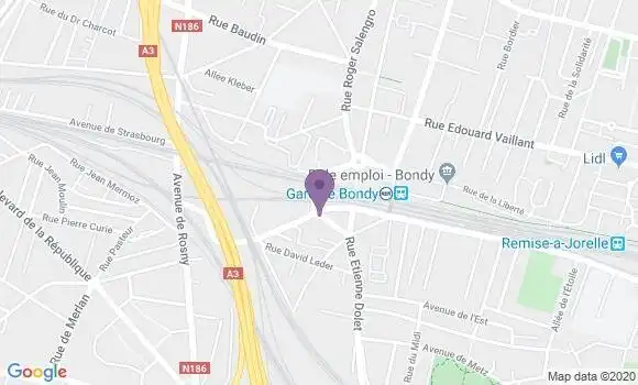 Localisation LCL Agence de Bondy Gare