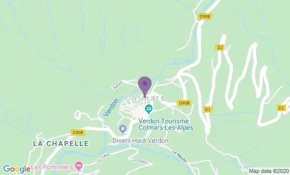Localisation Crédit Agricole Agence de Colmars les Alpes