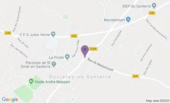 Localisation Crédit Agricole Agence de Rosières en Santerre