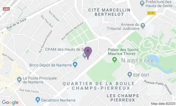 Localisation LCL Agence de Nanterre Hôtel de Ville