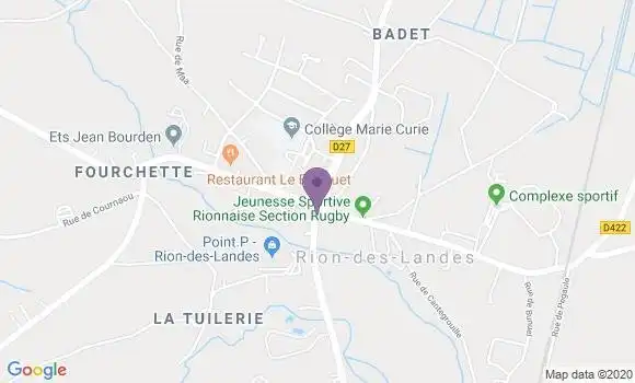 Localisation Crédit Agricole Agence de Rion des Landes