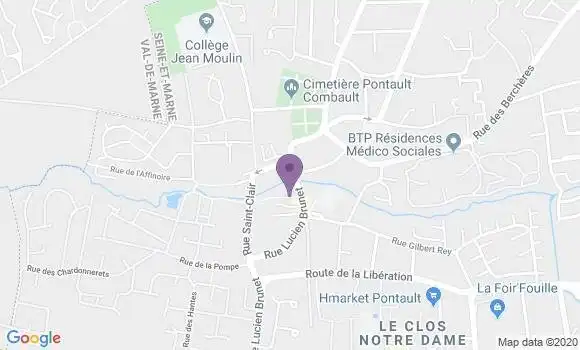 Localisation Crédit Agricole Agence de Pontault Combault Eglise