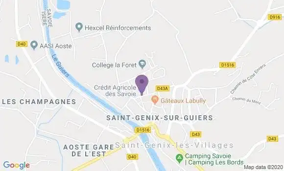 Localisation Crédit Agricole Agence de Saint Genix sur Guiers