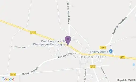 Localisation Crédit Agricole Agence de Saint Valérien