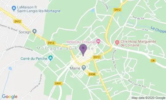 Localisation Crédit Agricole Agence de Mortagne au Perche