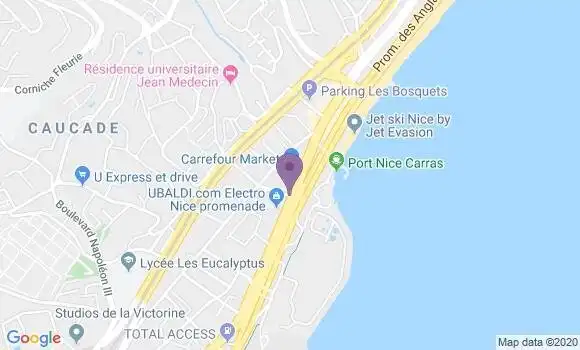 Localisation Crédit Agricole Agence de Nice Ferber
