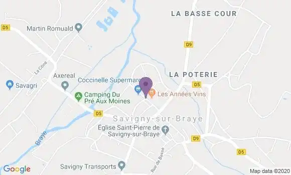 Localisation Crédit Agricole Agence de Savigny sur Braye