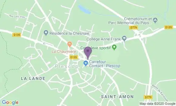 Localisation Crédit Agricole Agence de Plescop