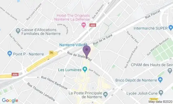 Localisation LCL Agence de Nanterre Ville
