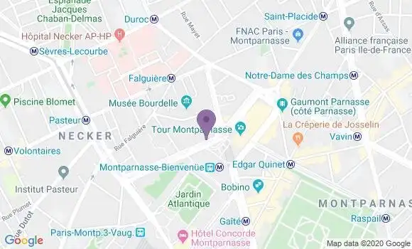 Localisation Crédit Agricole Agence de Paris Montparnasse Arrivée