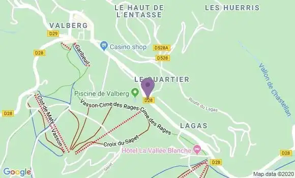 Localisation Crédit Agricole Agence de Valberg