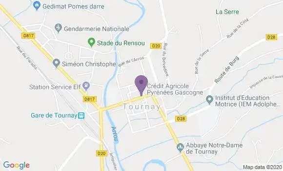 Localisation Crédit Agricole Agence de Tournay