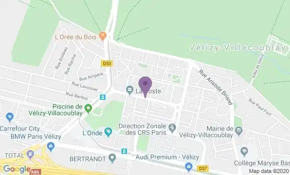 Localisation Crédit Agricole Agence de Velizy Villacoublay le Mail