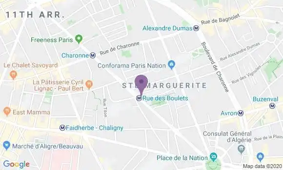 Localisation Crédit Agricole Agence de Paris Nation