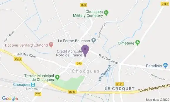 Localisation Crédit Agricole Agence de Chocques