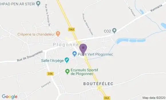 Localisation Crédit Agricole Agence de Plogonnec