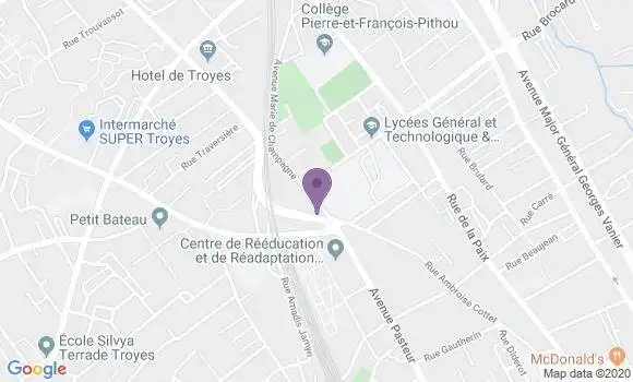 Localisation Crédit Agricole Agence de Troyes Saint Martin