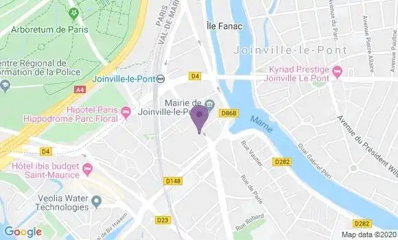 Localisation LCL Agence de Joinville le Pont
