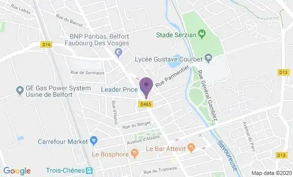 Localisation Crédit Agricole Agence de Belfort Jean Jaures