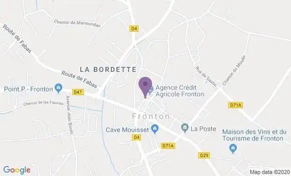 Localisation Crédit Agricole Agence de Fronton