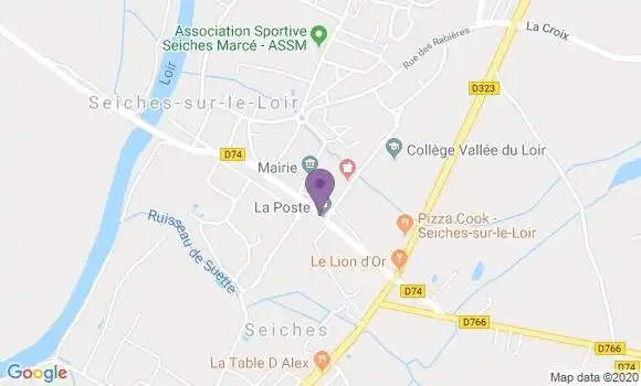 Localisation Crédit Agricole Agence de Seiches sur le Loir