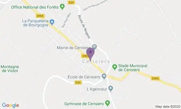 Localisation Crédit Agricole Agence de Cerisiers