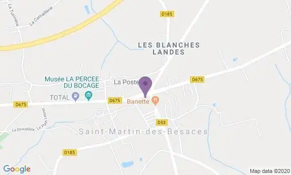 Localisation Crédit Agricole Agence de Saint Martin des Besaces