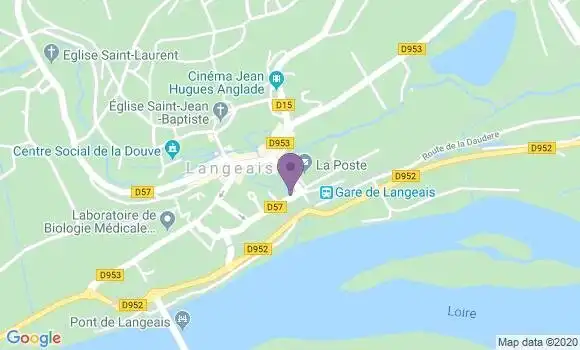 Localisation Crédit Agricole Agence de Langeais