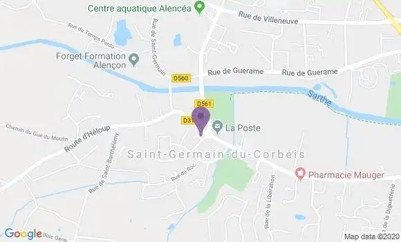 Localisation Crédit Agricole Agence de Saint Germain du Corbeïs