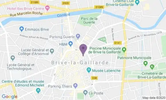 Localisation Crédit Agricole Agence de Brive la Gaillarde Vieille Halle