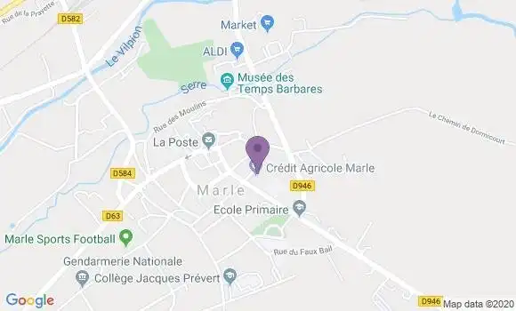 Localisation Crédit Agricole Agence de Marle