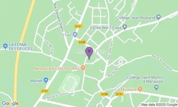 Localisation Crédit Agricole Agence de Marquise