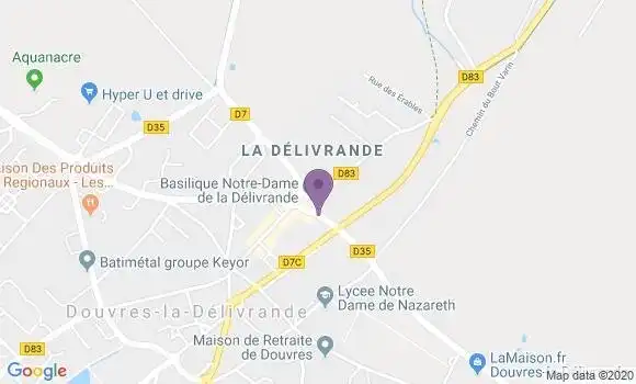 Localisation Société Générale Agence de Douvres La Délivrande